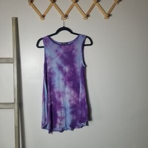 NWOT HEIMISH USA WOMEN'S PURPLE AND BLUE TIE-DYE TANK TOP SIZE MEDIUM